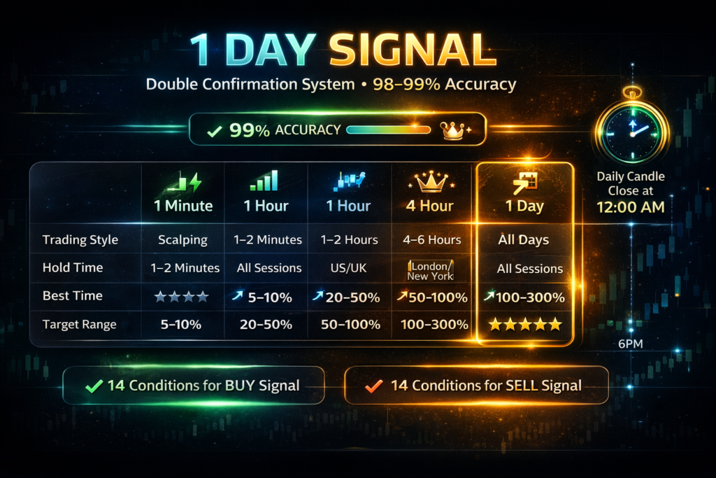 📊 1 DAY SIGNAL – COMPLETE TRADING GUIDE (with Double Confirmation)